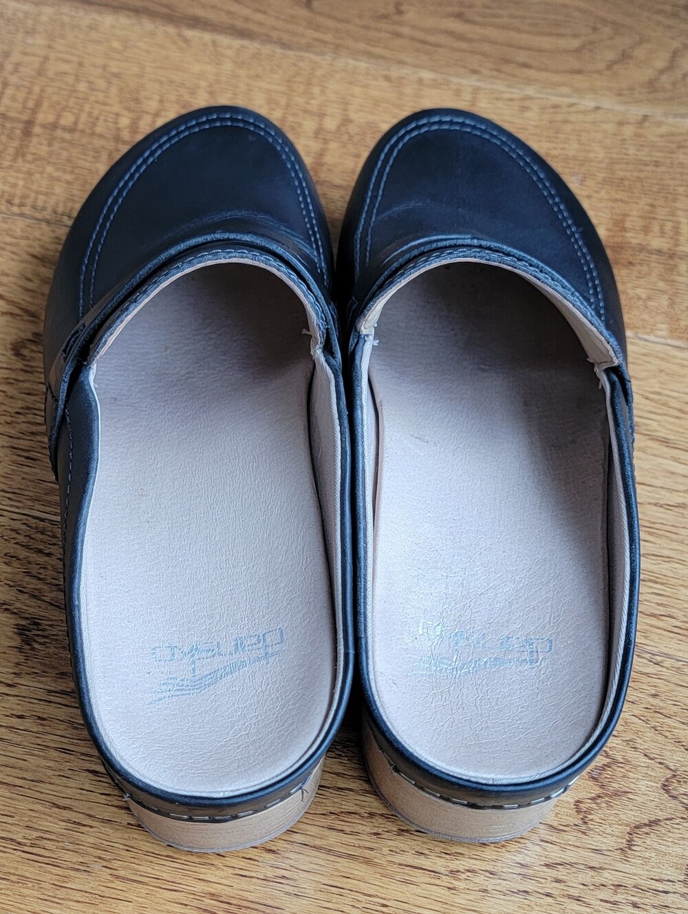 Dansko Bel Oiled Mule Womens 37 6.5 7 Black Leather Slip On Pull Up Penny Loafer - Picture 7 of 9